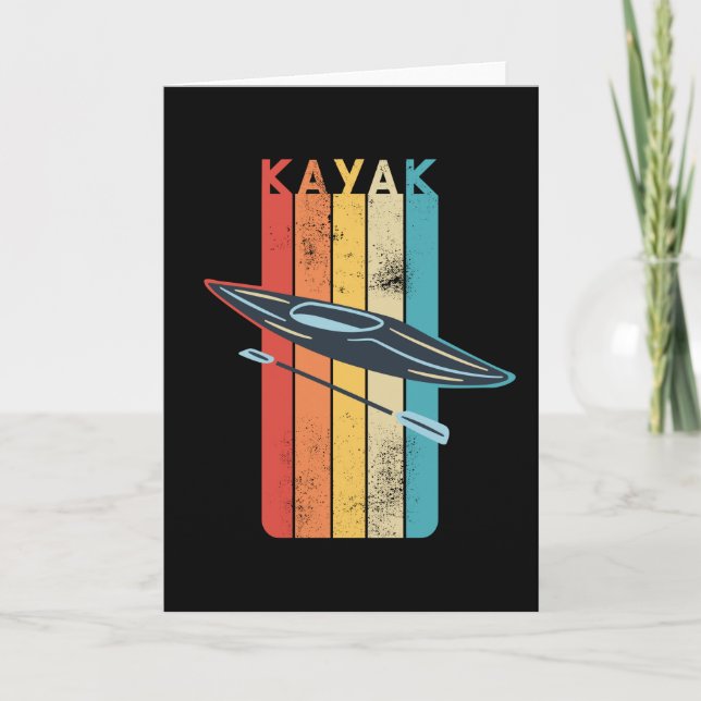 Retro Kayaking Kayak Gift för Kayaker Kort (Framsida)