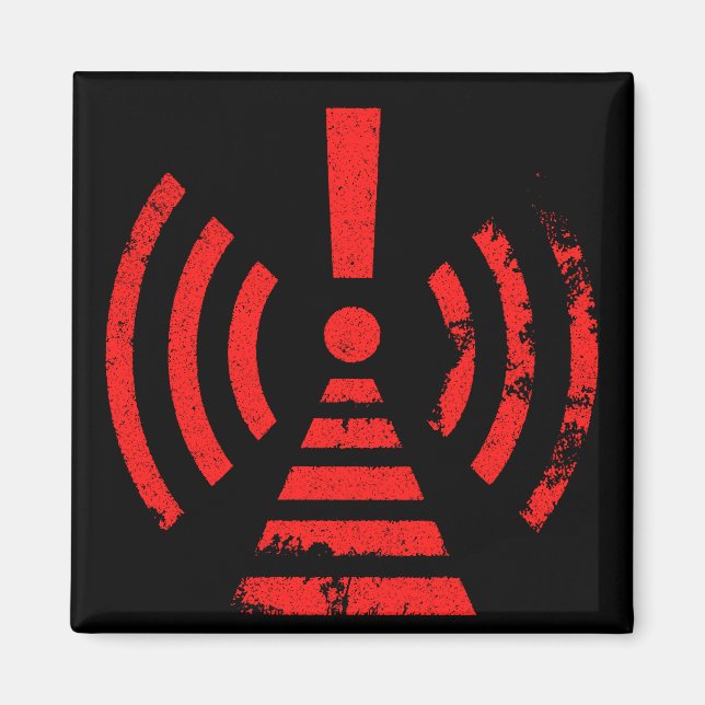 Retro Keep Back Energy Warning Symbol Magnet (Framsidan)