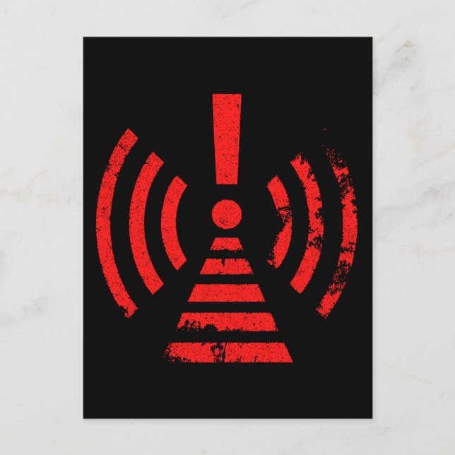 Retro Keep Back Energy Warning Symbol Meddelande Vykort (Framsida)