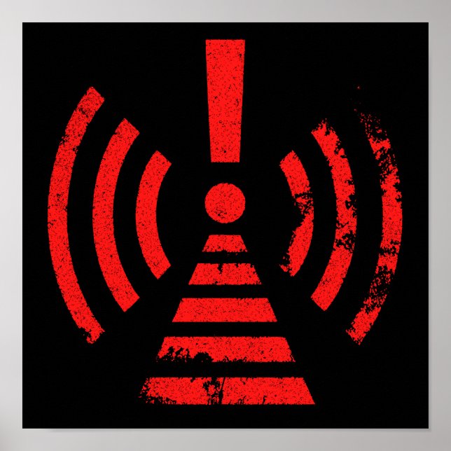 Retro Keep Back Energy Warning Symbol Poster (Framsidan)