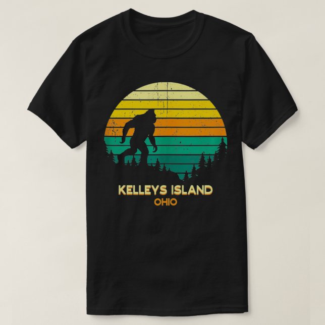 Retro Kelleys Island, Ohio Bigfoot Souvenir T Shirt (Design framsida)