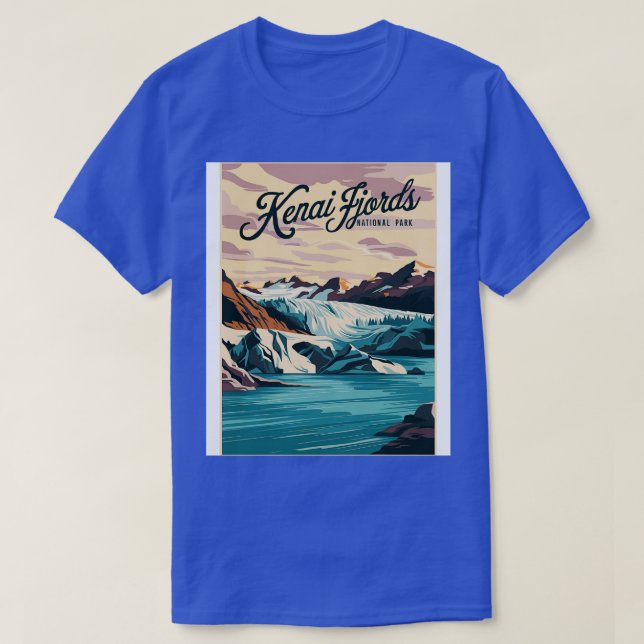 Retro Kenai Fjords nationalpark TShirt T Shirt (Design framsida)