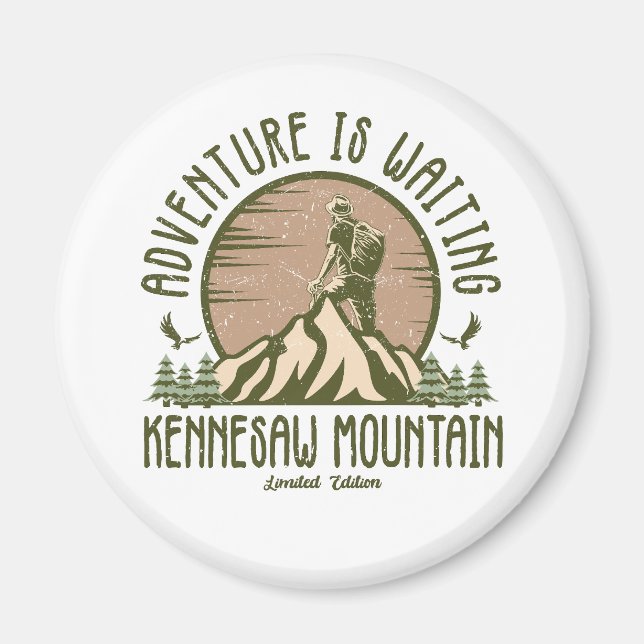 Retro Kennesaw Mountain Hike Magnet (Framsidan)