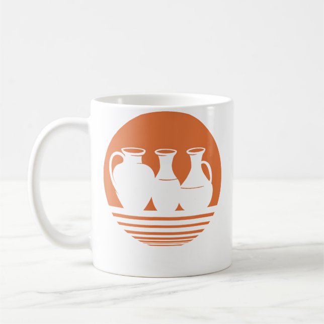 Retro keramisk vas krukmakeri kaffemugg (Vänster)