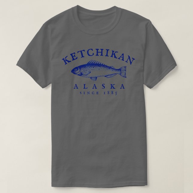 Retro Ketchikan Alaska Fishing T Shirt (Design framsida)