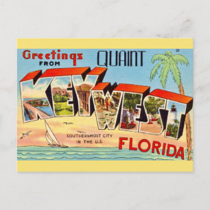 Retro Key West Hälsning Vykort