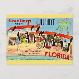 Retro Key West Hälsning Vykort