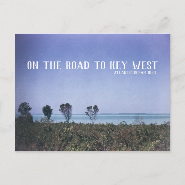 Retro Key West reser avbildar Atlantic Ocean blått Vykort (Framsida)