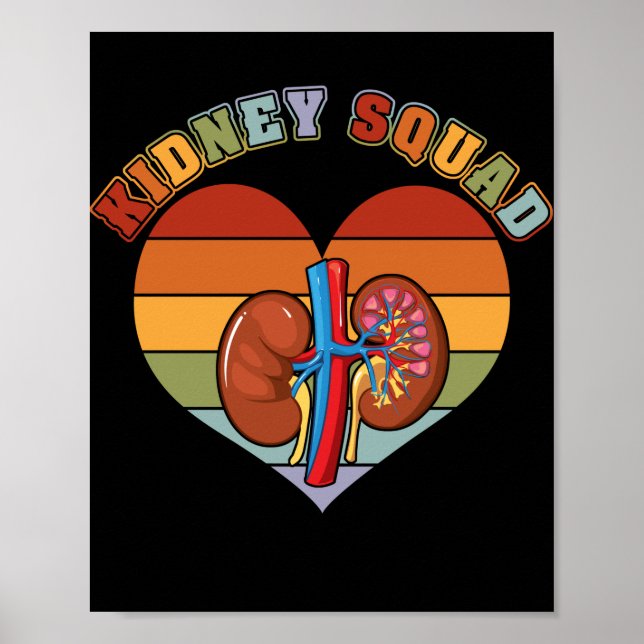 Retro Kidney Squad Team Nephrology Dialysis Poster (Framsidan)
