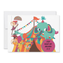 Retro Kids Circus Birthday-inbjudan