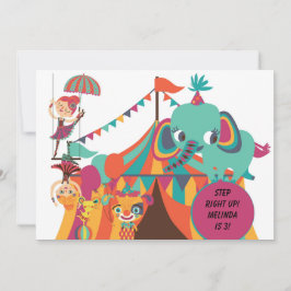 Retro Kids Circus Birthday-inbjudan Inbjudningar