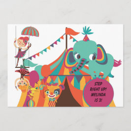 Retro Kids Circus Birthday-inbjudan Inbjudningar
