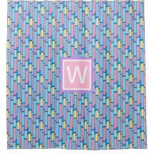 Retro Kids Colorful Geometric Monogram