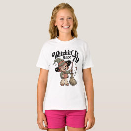 Retro Kids Halloween 70-tals Söt Häxa Tee