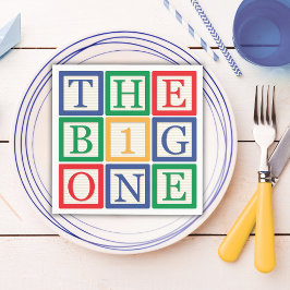 Retro Kids Party Decor for Baby Boy 1st Birthday Pappersservett