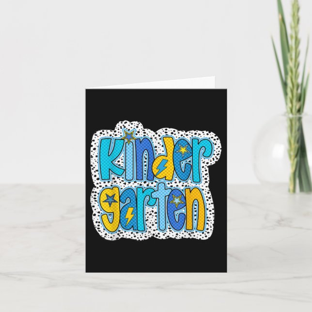 Retro Kindergarten Back to school Boys Kids First Kort (Framsida)