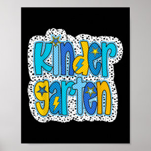 Retro Kindergarten Back to school Boys Kids First Poster