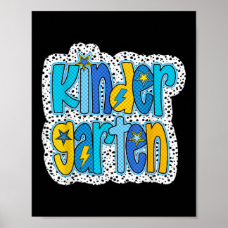 Retro Kindergarten Back to school Boys Kids First Poster