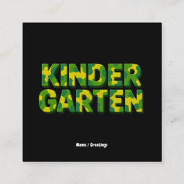 Retro Kindergarten Boys Teacher Camouflage Funny Fyrkantigt Visitkort