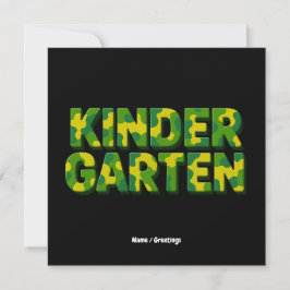 Retro Kindergarten Boys Teacher Camouflage Funny Inbjudningar
