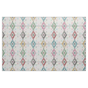 Retro kinesiska Checkers Tyg