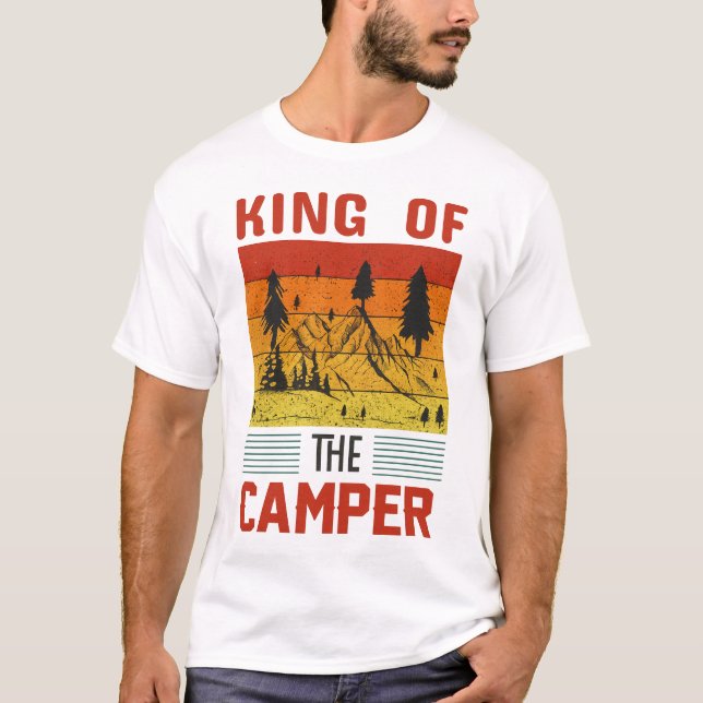 Retro King of the Camper Camping Tee (Framsida)