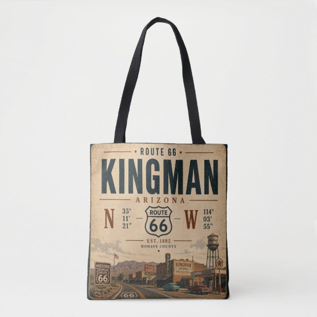 Retro Kingman Arizona Route 66 Stil Tygkasse (Framsida)