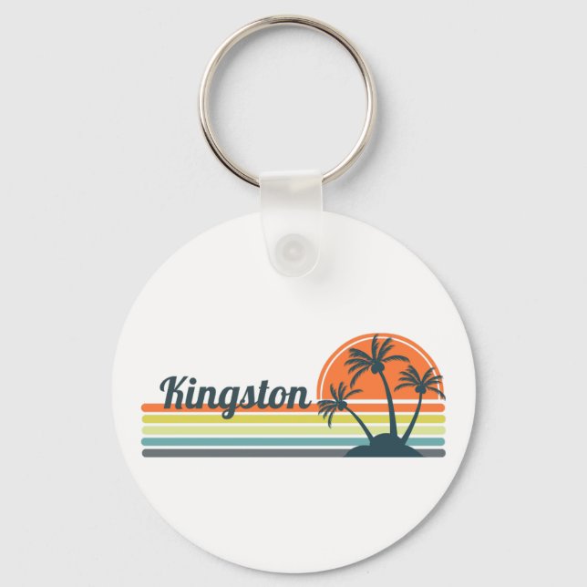 Retro Kingston Sunset Nyckelring (Framsida)
