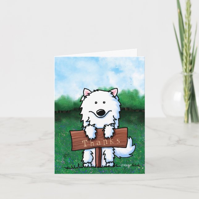 Retro KiniArt Samoyed Tack Kort (Framsida)