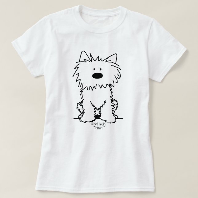 Retro KiniArt Westie T Shirt (Design framsida)