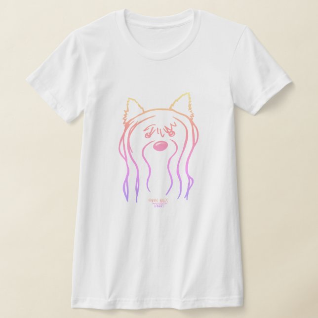 Retro KiniArt Yorkie T-Shirt (Laydown)