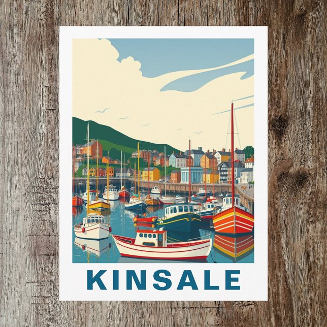 Retro Kinsale Cork Ireland Travel Postcard Vykort (Retro Kinsale Cork Ireland Travel Postcard
)