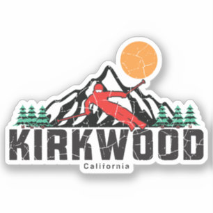 Retro Kirkwood Mountain Ski Klistermärken