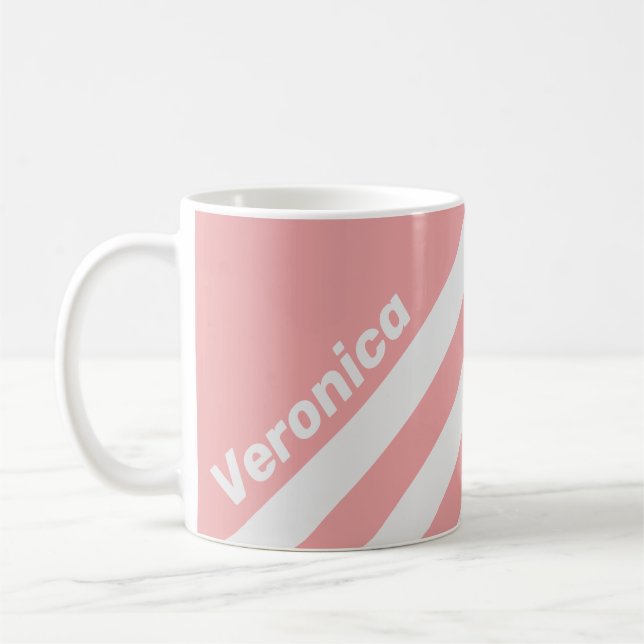 Retro Kiss Tre Ränder med Namn Kaffemugg (Vänster)