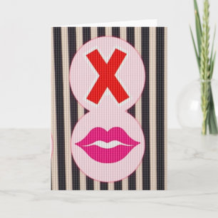 Retro Kiss X Kärlekskort Kort