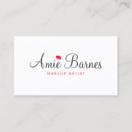 Retro Kissing Läppar Makeup Artist White Beauty Visitkort