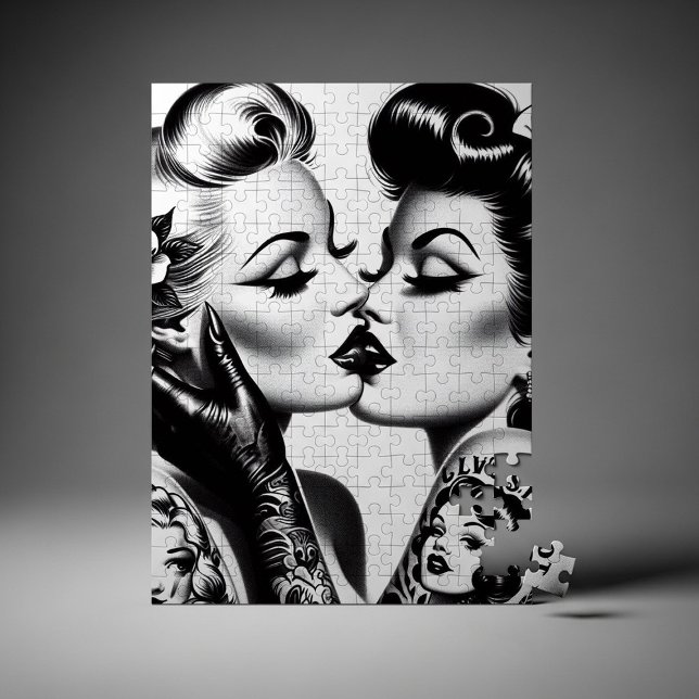 Retro Kissing Pin-ups Pussel (Skapare uppladdad)