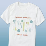 Retro Kitchen-Catering för bakverk T Shirt<br><div class="desc">Matlagningsutrustning för catering,  perfekt för matlagningsföretag,  kafé,  restaurang,  bageri,  kock eller kock. Ändra eller ta bort texten som du vill anpassa.</div>