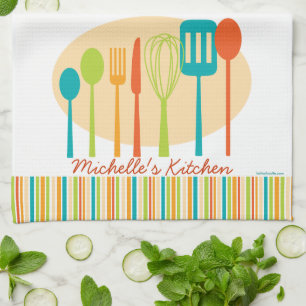 Retro Kitchen Cooking Utensils Personlig Towel Kökshandduk