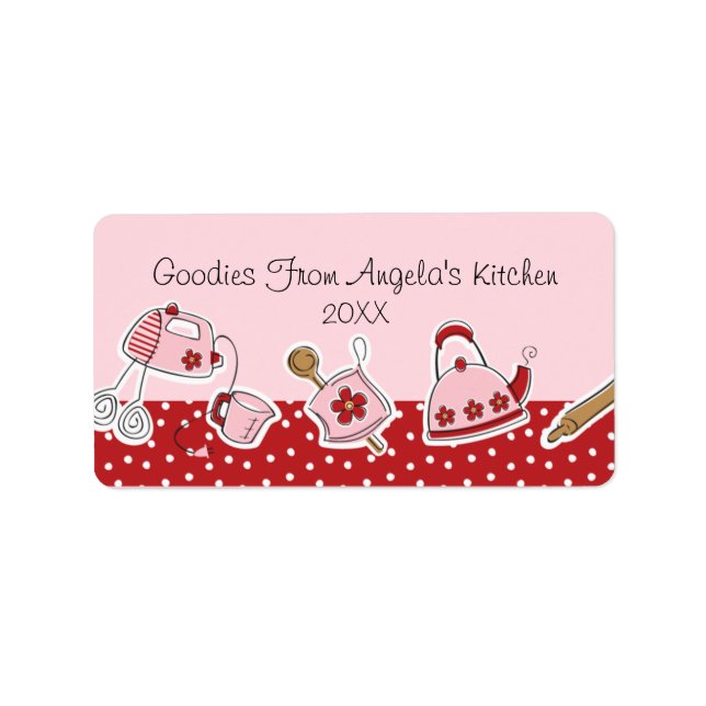 Retro Kitchen-etikett Adressetikett (Framsidan)