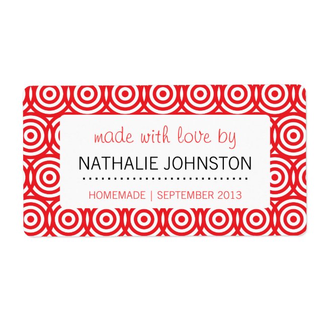 Retro Kitchen Homemade Canning Baking Crafts etike Fraktsedel (Framsidan)