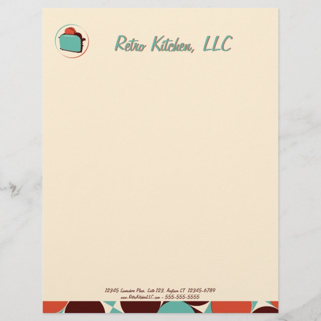 Retro Kitchen Letterhead Brevhuvud (Framsida)