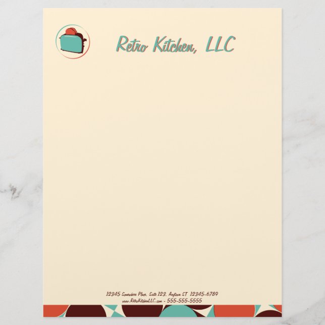 Retro Kitchen Letterhead Brevhuvud (Framsida)