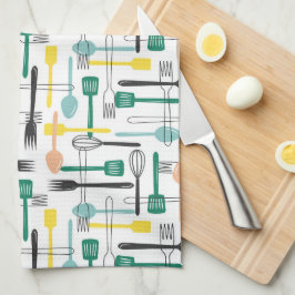 Retro Kitchen Utensils Kökshandduk