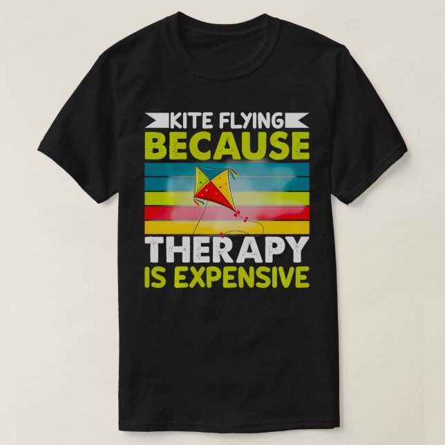Retro Kite Flies Therapy Kiteboarding Kitesurfing T Shirt (Design framsida)