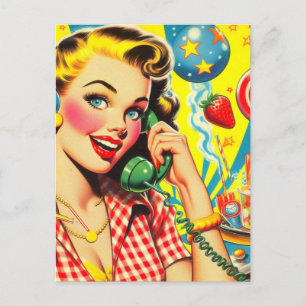 Retro Kitsch Pin Up Vykort
