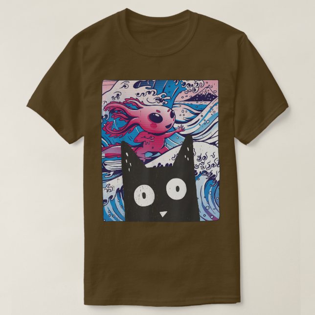 Retro Kitten Neko Synthwave Japan 80s Manga Haraju T Shirt (Design framsida)