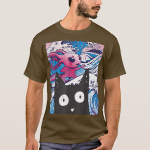 Retro Kitten Neko Synthwave Japan 80s Manga Haraju T Shirt