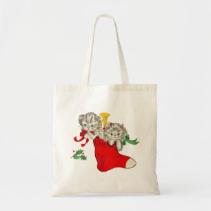 Retro Kittens till jul Tygkasse