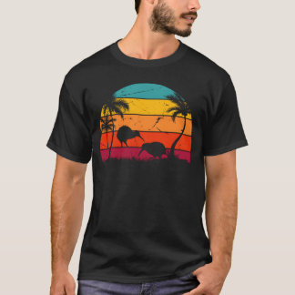 Retro Kiwi Bird Sunset Kiwi Birds Nya Zeeland Kiwi T Shirt